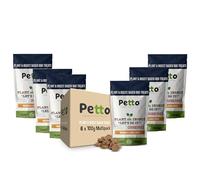 Petto Plant & Insect Based Hypoallergenic Dog Treats 6 x 100g | Healthy & Meat-Free Training Bites | Human Grade & Bakery Made with Crickets, Cashews & Cranberries
