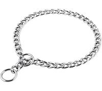 PETTOM Dog Chain Collars Strong Iron Metal Dog Choker Silver Plating No Pull Pet Collar Chain for Small Dogs Training Walking - XXS: Diameter 2mm Length 35cm