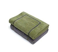 PETTOM Dog Towels 2 Pack Large Super Absorbent Microfibre Pet Towel with Hand Pockets Microfiber Dog Bath Towels Pet Drying Towel Fast Drying Super Soft, Grey and Green 130 x 75cm