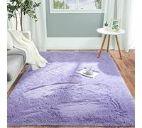 Pettop Fluffy Lavender Purple Rug for Bedroom Living Room, 4x6 Feet Rectangle Large Plush Fuzzy Carpet for Girls Kids Boys, Non-Slip and Washable Rug for Nursery Classroom Decor