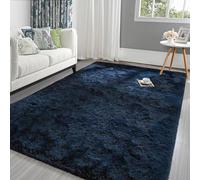 Pettop Fluffy Navy Blue Rug for Bedroom Living Room, 4x6 Feet Rectangle Large Rug Plush Fuzzy Carpet for Girls Kids Boys, Non-Slip and Washable Rug for Nursery Classroom Decor Rug