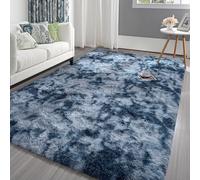 Pettop Fluffy Tie-Dye Bluegrey Rug for Bedroom Living Room, 8x10 Feet Super Soft Shaggy Plush Fuzzy Rugs for Girls Kids Boys, Non-Slip and Washable Rug for Nursery Classroom, Carpet for Rooms Decor