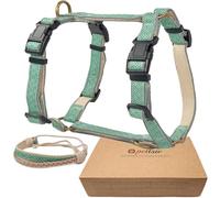 Pettsie No-Pull Dog Harness with Reflective Strips & Matching Bracelet - Adjustable Comfort Fit, Dual Leash Clips, Soft & Durable Hemp, Training & Walking Harness for Small, Medium & Large Dogs