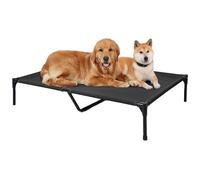 pettycare Elevated Outdoor Dog Bed - Dog Cots beds for Large Dogs XL, Heavy Duty Raised Dog Bed Waterproof, Cooling Elevated Dog Bed with Washable Teslin Mesh, Durable, Non Slip, 49 Inches, Black