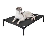 pettycare Elevated Outdoor Dog Bed - Dog Cots beds for Medium Dogs, Heavy Duty Raised Dog Bed Waterproof, Cooling Elevated Dog Bed with Washable Teslin Mesh, Durable, Non Slip, 32 Inches, Black