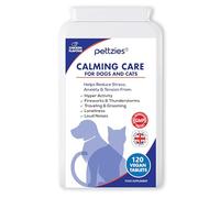 PETTZIES Dog Calming Care Supplement for Dogs and Cats - 120 Tablets for Stressed Nervous Pets. Anxiety Relief from Stress, Barking, Anxious, Fireworks and Loud Noises. Dog Calmer and Calm Aid Product