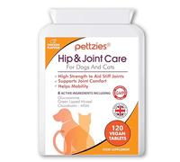 PETTZIES Hip and Joint Supplements for Dogs and Cats Health 120 Tablets - Arthritis Aid, Joint Care, Pain Relief Support for Senior, Young Pets - Glucosamine, Green Lipped Mussel, Chondroitin, Msm