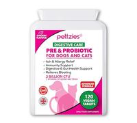 PETTZIES Probiotics For Dogs - Yeast Balance 120 Tablets - Diarrhoea Bad Breath Itchy Skin & Yeast Infection Treatment - Digestive Enzymes for Sensitive Digestion - Canine Prebiotic Dietary Supplement