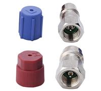 PETUFUN AC Fitting Port Adapter - R12 to R134 A High/Low AC Fitting Port Retrofits Conversion Adapter | Fit for Standard Auto Air Conditioner Manifold Gauge Hose Fittings