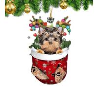 PETUFUN Dog Ornament for Tree,Dog with Elk Antler in Sock Hanging Pendant - Schnauzer Dachshund Dog Ornaments for Tree, Car Rearview