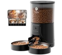PETULTRA Automatic Cat Feeders for 2 Cats: Dual Cat Feeder with 2.4G WiFi Remote Control and HD Camera | Two-Way Audio System for Multiple Cats - Removable Cleaning - With Bag