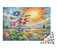 Petunia Hybrida Paperboard Morning Glory Field with Sun And Clouds Classic Jigsaw Puzzle Interactive Boredom Buster 70x50cm/1000pcs