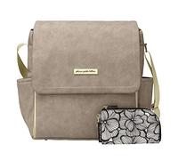 Petunia Pickle Bottom Boxy Backpack Baby Changing Bag with Change Mat, Wipes Case and Stroller Hooks - Grey Matte Leatherette