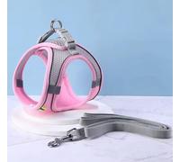 PetUuzzy Dog Harness Vest with Neck Release Buckle- No Pull Pet Harness with 2 Leash Clips-Adujstable Soft Padded Breathable-Reflective No-Choke with Easy Control for Training (Pink, Large)