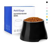 Petvillage Dog Bowls,Cone Friendly Non Slip Single Dog Bowl with Stainless Steel Inner, Raised Bowls for Small and Medium Dogs Spaniel Dogs Long Ear, High Capacity, L/3 Cups Black