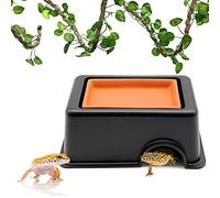 PETWAKEY-ST Reptile Hideout Box，Sink Humidifier Gecko Hide Hut Cave Accessories & Vine Habitat Decor for Small Snake Spiders Frog Turtles Lizards Turtles