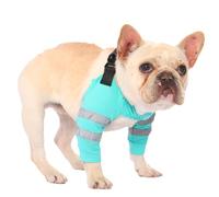 PetWarm Dog Front Leg Sleeve, Adjustable Dog Elbow Sleeves with Reflective Strips, Anti-Licking Soft Recovery Sleeve for Dogs, Waterproof Front Leg Protection for Large Dogs, Blue, XL