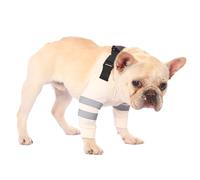PetWarm Dog Front Leg Sleeve, Adjustable Dog Elbow Sleeves with Reflective Strips, Anti-Licking Soft Recovery Sleeve for Dogs, Waterproof Front Leg Protection for Large Dogs, White, XXL
