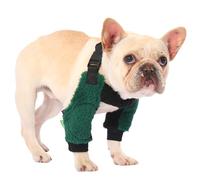 PetWarm Dog Front Leg Sleeves, Recovery Elbow and Knee Protector, Winter Warmth for Small Dogs, Anti-Licking Post Surgery, Compatible with Dog Pajamas, Green, S