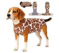 PetWarm Dog Onesie After Surgery, Clothes for Dogs, Full Coverage Bodysuit for Dog Wound Protection, Spay Neuter Suit for Comfort and Cleanliness, Leopard Pattern, Brown, S