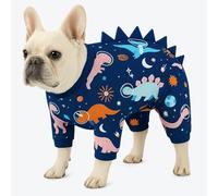PetWarm Dog Pajamas, Dinosaur Print, All Seasons, Blue Pink, XXL