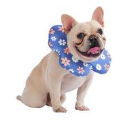 PetWarm Dog Recovery Collars, Recovery Collar for Dogs, Comfortable Lightweight Design for Licking Prevention, Soft Collar for Dogs After Surgery Flower Design, Flower Pattern, Blue, S