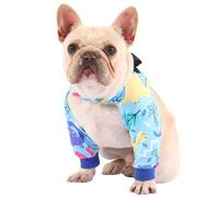 PetWarm Dog Recovery Sleeve Two-Leg, Dog Leg Sleeve, Prevents Licking or Biting, Secure Straps Avoid Slipping, Dinosaur Print for Photos, Great for Indoor Rest and Outdoor Activity, Blue, 2XL