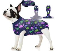 PetWarm Dog Recovery Suit Male Neutered Surgery, Onesies for Dogs, Dog Cone Alternative After Surgery, Substitute E-Collar and Cone Prevent Pet Surgery Recovery Suit, Dinosaur pattern, Blue Purple, XL