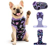 PetWarm Dog Recovery Suit, Post-Surgery Dog Bodysuit, Cosmic, Purple, S | For use during neuter recovery, this Cosmic pattern on Purple, Size S post-op dog bodysuit, it adds soft-fabric body coverage