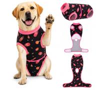 PetWarm Dog Recovery Suit, Post-Surgery Dog Bodysuit, Galaxy, Orange, L | Orange Galaxy-print look, Size L, dog recovery suit for body-covering post-op wear, provides body coverage around the belly