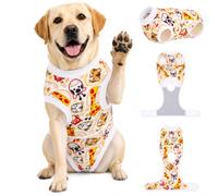 PetWarm Dog Recovery Suit, Surgery Suit for Dogs, Zoo, Red White, XL | For everyday post-surgery use, this Zoo print in Red White, Size XL surgery suit for dogs, adds a soft fabric layer for wear