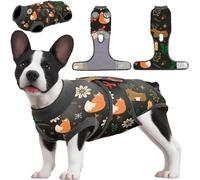 PetWarm Dog Surgery Suit, Surgery Suit for Dogs, Professional Pet Recovery Shirt Dog Abdominal Wounds Bandages Female Male Dog Onesie for Spay Neuter, Zoo Pattern, Black Brown, M