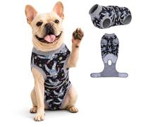 PetWarm Dog Surgical Recovery Suit, Recovery Suit for Dogs, Cosmic, Grey, S | For post-surgery recovery, this Gray base with Cosmic motif dog post-surgery suit, it uses a hooded recovery-wear shape