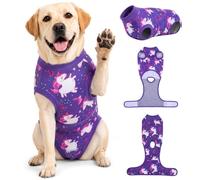 PetWarm Dog Surgical Suit, Dog Surgical Recovery Suit, Unicorn, Purple, 2XL | Helps limit access for licking in Unicorn pattern on Purple, this dog post-surgery suit is intended for wear after surgery