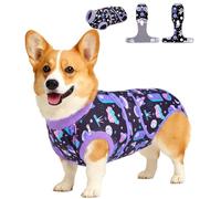 PetWarm Male Dog Recovery Suit for After Neuter Surgery, Dog Bodysuit Post Surgery, Recovery Suit for Dogs Prevent Licking Onesies for Dogs Anti-Licking Soft, Cosmic Pattern, Purple, S