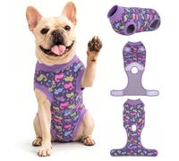 PetWarm Male Dog Surgical Suit After Neuter, Dog Coat's Inner Clothes, Substitute E-Collar and Cone, Onesie for Dogs, Pet Surgery Recovery Suit for Dogs, Dinosaur Pattern, Purple, S