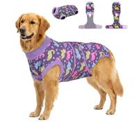 PetWarm Post Neuter Surgery Suit for Dogs Male, Dog Coat's Inner Clothes, Substitute E-Collar and Cone, Dog Onesies Pet Surgery Recovery Suit for Dogs, Dinosaur Pattern, Purple, XL