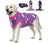 PetWarm Recovery Suit for Dogs, Onesie for Dogs After Surgery, Substitute E-Collar and Cone Prevent Licking, Dog Bodysuit Post Surgery, Dog Cone Alternative, Cosmic Pattern, Purple Yellow, XL