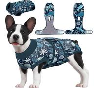 PetWarm Surgery Suit for Dogs, Dog Cone Alternative, Full-Body Dog Onesie for Recovery, Spay Neuter Suit to Help Prevent Scratching or Licking, Cozy and Protective, Marine Animal Patterns, Blue, XL