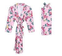 Petyoung 3pcs Maternity Robe Matching Baby Swaddle Blanket Set Stretchy Delivery Nursing Pregnancy Robe