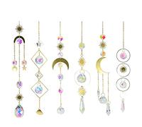 Petyoung 6PCS Crystal Suncatchers, Rainbow Prism Suncatcher, Sun Catchers Rainbow Suncatcher Crystal Sun Catchers Wind Chimes for Window Bedroom Garden Decor