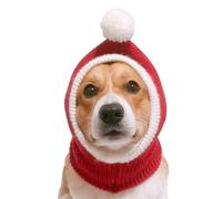 Petyoung Dog Knitted Winter Hat with Pompom, Pet Christmas Winter Warm Caps Cute Accessories Neck Ear Warmer Scarf Party Decor for Small and Medium Dogs Puppy Cats