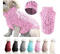 Petyoung Dog Sweater Vest Warm Coat, Pet Soft Knitting Wool Winter Sweaters Knitted Crochet Coat Clothes for Small Medium Dogs