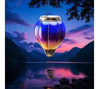 Petyoung Garden Ornaments Outdoor Solar Lantern, Hot Air Balloon Hanging Decorative Lamp Gradual Sunset Effect Light for Garden Patio Yard Tree Balcony