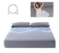 Petyoung Grounding Bed Sheet, Grounding Mat Earthing UK 193×203cm, Natural Wellness and Healthy Earth Energy Mat with 5% Silver Fiber & 95% Organic Cotton, Grounding Fitted Sheet Conductive Sheet