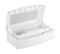 Petyoung Nail Tools Tray Sterilizer, Nail Sterilizing Clean Container with Self-draining Basket Disinfection Box Salon Personal Nail Art Manicure Implement Tool