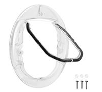 Petyoung Pet Door Transparent 4-Way Locking for Cats & Small Dogs, Round Cat Flap with Door Liner Kit for Sliding Glass Door, Glass Window, Screen Window