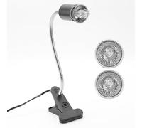 Petyoung Tortoise Heat Lamp with Timer and 2 Bulbs, UVA UVB Reptile Heat Lamp with Clamp for Turtle, Chick, Bearded Dragon, Puppy, Lizard