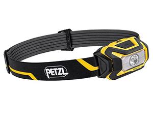 PETZL Distribution E069CA00 Compact Aria 1R Waterproof Headlamp - 450 Lumens - Black/Yellow - Battery Included