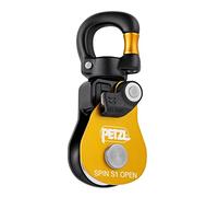 Petzl, Spin S1 Open, High Efficiency Pulley With Swivel, Yellow, U, Unisex-Adult